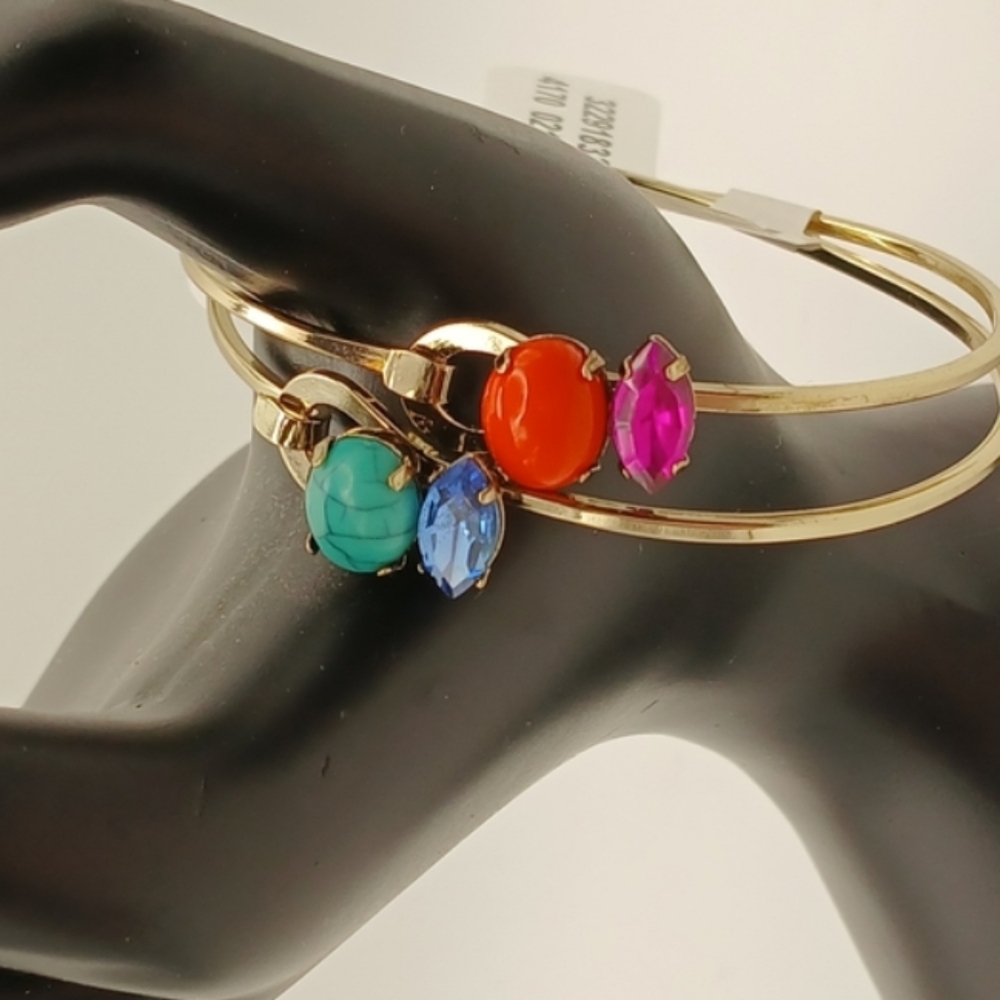 Anthropologie Green and Blue Bracelet Set NWT